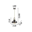 Ideal Lux Luminaire à suspension ERIS-1 E27 IP20, or mat, blanche