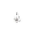 Ideal Lux Pendant luminaire BERGEN 1, Ø 24cm / H 32cm, E27, smoked relief glass / wood / black