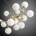 Ideal Lux Luminaire à suspension NODI 15 flammes E14 IP20, laiton brossé, blanche