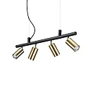 Spot DYNAMITE SP4 pivotant, rotatif GU10 IP20, noir , laiton satiné