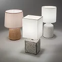 Ideal Lux Table luminaire KALÌ-3, round, E14, cable with switch, ceramics, white