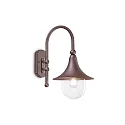 Outdoor wall luminaire CIMA, IP43, E27 max. 60W, aluminium / acrylic, coffee