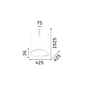 Ideal Lux pendant luminaire GEMINI 425 round, adjustable IP20, white