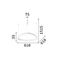 Ideal Lux Luminaire à suspension GEMINI 610 rond, réglable IP20, blanche