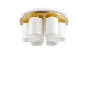 Luminaire de plafond DAISY 6 flammes E27 IP20, or, blanche