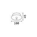 Ideal Lux Ceiling rose METALLO for 1 Pendant luminaire, Ø 10cm, stick out visor, burnished brass