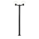 Outdoor floor luminaire CLIO 2, 197cm, IP44, 2 flames, 2x E27, without cover, aluminium, black