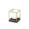Lampe de table LINGOTTO TL1 BIG angulaire, avec interrupteur E14 IP20, noir mat, laiton satiné 