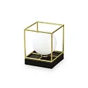 Lampe de table LINGOTTO TL1 SMALL angulaire, avec interrupteur G9 IP20, noir mat, laiton satiné 