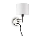 Ideal Lux Luminaire mural SET UP MAP2 à 2 flammes, avec bras flexible, avec connexion USB E27 IP20, nickel