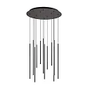 Luminaire à suspension FILO 12 flammes, réglable IP20, noir