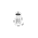 Ideal Lux Luminaire à suspension FILO 12 flammes, réglable IP20, laiton