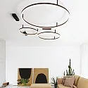 Ideal Lux LED ceiling luminaire ORACLE SLIM, Ø 90cm, 51W 3000K 4060lm, black / opal