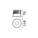 Ideal Lux ceiling recessed luminaire OFF 110 round IP20, black
