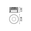 Ideal Lux ceiling recessed luminaire OFF 218 round IP20, black