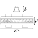 Ideal Lux ceiling recessed luminaire LIKA FI TRIMLESS D27 10 flames, flush, on/off, UGR < 16 IP20, glossy, black 
