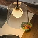 Ideal Lux Luminaire à suspension FADE cylindrique G9 IP20, ambre gradable