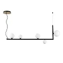 Luminaire à suspension BIRDS SP5 5 flammes, réglable G9 IP20, noir mat 