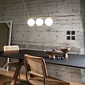 Ideal Lux Luminaire à suspension PERLINE SP3 3 flammes G9 IP20, laiton