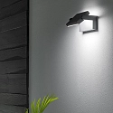Ideal Lux outdoor wall luminaire SWIPE AP tiltable, with diffuser IP54, anthracite 
