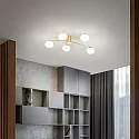 Ideal Lux Luminaire de plafond HERMES PL5 5 flammes G9 IP20, laiton