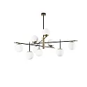 Luminaire de plafond GOURMET PL9 9 flammes E14 IP20, noir 