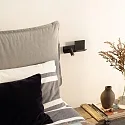 Ideal Lux Luminaire mural KOMODO-1 AP LED gauche, avec fonction de charge USB, avec tablette LED IP20, noir 