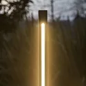 Ideal Lux Luminaire d'allées JEDI PT LED 160.5CM angulaire, commutable, avec piquet de potentiel IP65, noir mat 