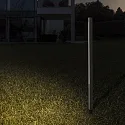 Ideal Lux Luminaire d'allées JEDI PT LED 160.5CM angulaire, commutable, avec piquet de potentiel IP65, noir mat 