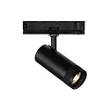 Projecteur triphasé EOS 15W 1-10V cylindrique, pivotant, rotatif IP20, noir mat gradable