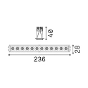 Ideal Lux recessed downlight LIKA FI SLIM  D24 12 flames, UGR < 19, slim, on/off, with trim IP20, black matt 