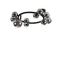 ceiling luminaire PERLAGE 10 flames G9 IP20, smoky colour, black matt dimmable