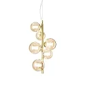 Luminaire à suspension PERLAGE 6 flammes G9 IP20, laiton satiné 