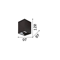 Ideal Lux surface downlight NITRO D10 SQUARE square, rigid, with lens optics, on/off IP20, white matt 