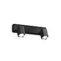 Luminaire mural RUDY à 2 flammes GU10 IP20, noir gradable