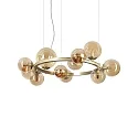 Luminaire à suspension PERLAGE 11 flammes G9 IP20, laiton satiné 