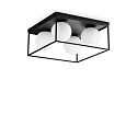 Luminaire de plafond LINGOTTO PL4 4 flammes E14 IP20, noir mat gradable