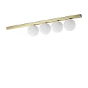 Luminaire de plafond BINOMIO 4 flammes G9 IP20, laiton brossé gradable