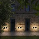 Luminaire mural d’extérieur PUNTO AP D30 rond, indirect, commutable IP54, noir mat 