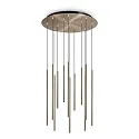 Luminaire à suspension FILO 12 flammes IP20, laiton 