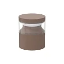 Luminaire en forme de borne BOEING H015 cylindrique, commutable, avec diffuseur IP65, mat, marron café 