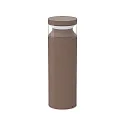 Luminaire en forme de borne BOEING H040 cylindrique, commutable, avec diffuseur IP65, mat, marron café 
