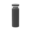 Luminaire en forme de borne BOEING H040 cylindrique, commutable, avec diffuseur IP65, noir mat 