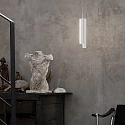 Ideal Lux pendant luminaire DORICA SP1 D46 / B1400 down, 1 flame, smooth, long, DALI controllable IP20, steel brushed dimmable