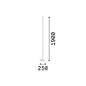 Ideal Lux floor lamp DORICA PT1 1 flame, with cord dimmer, fluted IP20, black matt dimmable