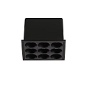 Downlight encastrable LIKA FI SLIM SQUARE 9 flammes, étroit, on/off, avec bordures, UGR < 16 IP20, noir mat 