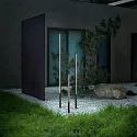 Ideal Lux Luminaire d'allées JEDI PT LED 80.5CM angulaire, commutable, avec piquet de potentiel IP65, mat, marron café 