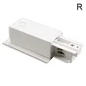 3-phase CLASSIC - side power feed, recessed mount, N-conductor left, predective connector right, white