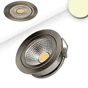 Recessed LED spot COB with Reflektor, IP40, 5W 2700K 400lm 60°, fixed optics, nickel design