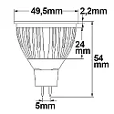 ISOLED LED spot GLASS-COB MR16 prismatic, 12V AC / DC, GU5.3, 6W 2700K 470lm 70°, dimmable